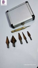 5PCS HSS Titanium Step Drill Bit Set with Automatic Center Punch