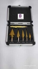 5PCS HSS Titanium Step Drill Bit Set with Automatic Center Punch - Image 2