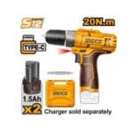 Ingco CORDLESS DRILL SCREWDRIVER 12V