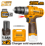 ingco CDLI12202 Lithium-Ion cordless drill 12v - Image 2
