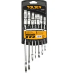 TOLSEN 7PCS FLEXIBLE HEAD COMBINATION GEAR RATCHET SPANNER SET