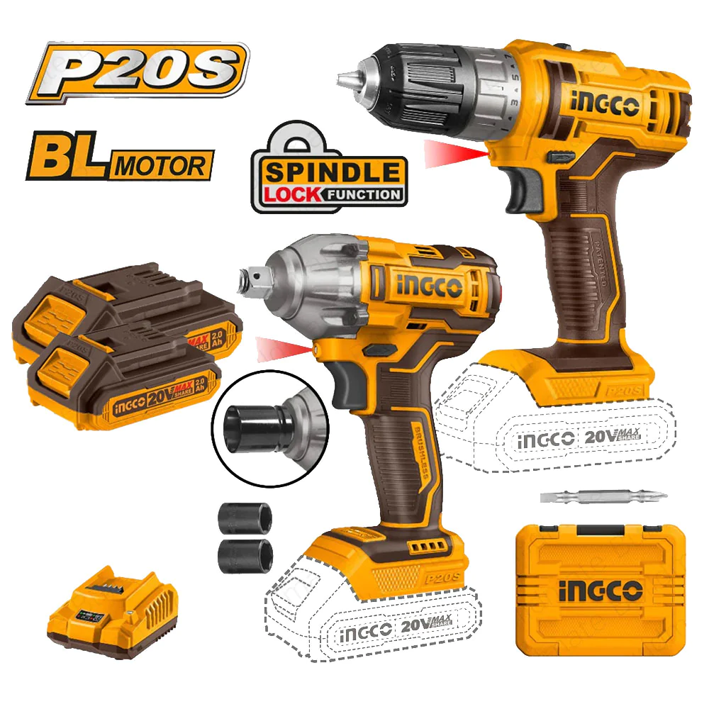 COSLI230702_1024x INGCO Lithium-Ion cordless 2 pcs combo kit - Image 1
