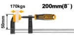 INGCO F clamp with plastic handle 50x200mm - Image 2