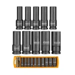 INGCO 10 Pcs 1/2" deep impact socket set