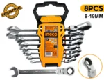 ingco 8 Pcs flexible ratchet spanner set