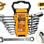ingco 8 Pcs flexible ratchet spanner set