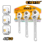 INGCO 3 Pcs Adjustable wrench set - Image 2