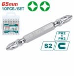 TOTAL Screwdriver bits PH2, 65mm,10pcs/set