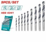 TOTAL 9PCS HSS twist drill bits set