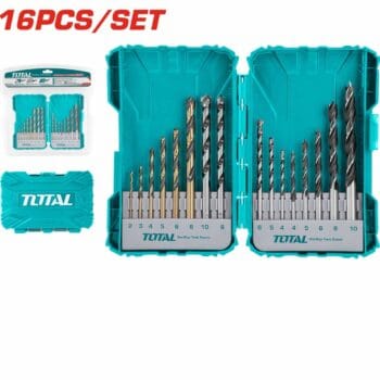 TOTAL 16PCS Metal, Concret and wood drill bits set