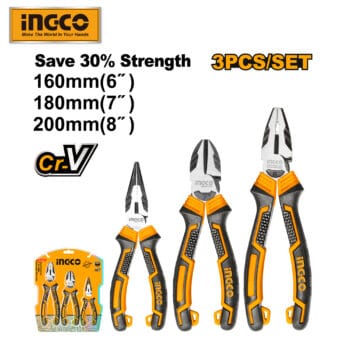 INGCO HKPS08318 3 Pcs pliers set