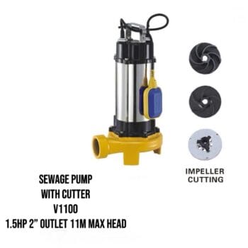SEWAGE PUMP WITH CUTTER 1.5HP 2"OUTLET
