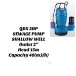 QXD 3HP SEWAGE PUMP SHALLOW WELL