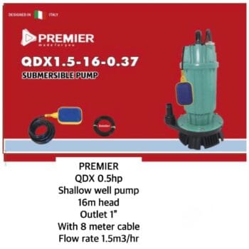 PREMIER QXD 0.5HP SHALLOW WELL PUMP 16M