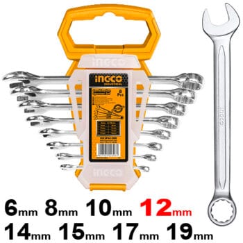 INGCO 8pcs combination spanner set :6-19mm