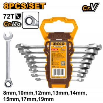 INGCO   8 Pcs ratchet spanner set