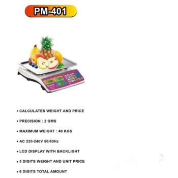PREMIER PM-401 DIGITAL SCALE 40KG