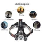 Rechargeable Headlamp With Rear Light 5000 Lumen Waterproof - Image 2