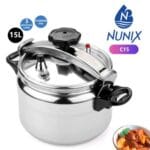 Nunix Pressure Cooker - Explosion Proof - 15 Litres - Silver