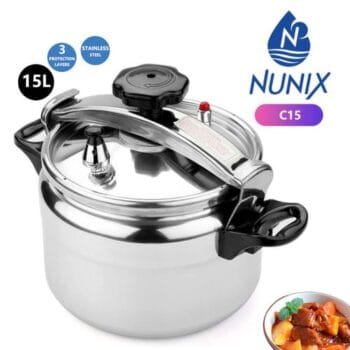 Nunix Pressure Cooker - Explosion Proof - 15 Litres - Silver