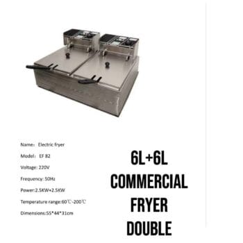 6L+6L Commercial Fryer Double