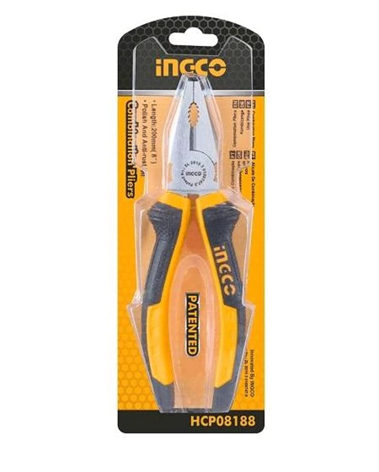 Version 1.0.0 INGCO Combination pliers Size:8"/200mm - Image 1