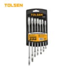 TOLSEN 7PCS FIXED HEAD COMBINATION GEAR RATCHET SPANNER SET