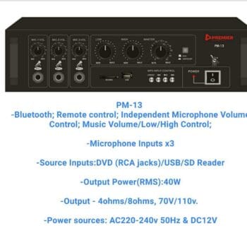 Premier PM-13 microphone volume control