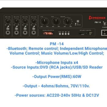Premier  PM-14 microphone volume control