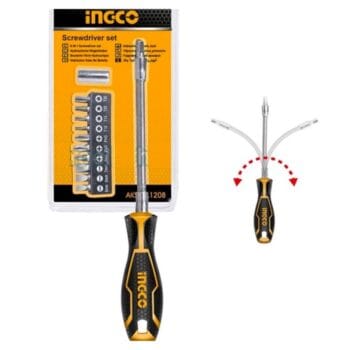 INGCO 12 Pcs flexible shaft screwdriver set