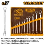 INGCO 12pcs offset ring spanner set Size:6-32mm - Image 2