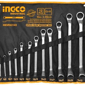 INGCO 12pcs offset ring spanner set Size:6-32mm