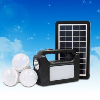 Dp Light Solar Lighting System Kit With 3 LED Lights, Solar Panel, Power Cable And Multiple Phone Charger