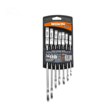Wokin 7 PCS FLEXIBLE HEAD COMBINATION RATCHET SPANNER SET