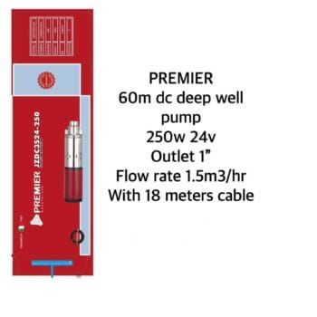 Premier water pump 60m dc deep well 250W