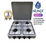 Nunix TABLE TOP 4 BURNER GAS COOKER (ALL GAS)