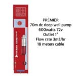 Premier dc deep well water pump 70m 600W - Image 2