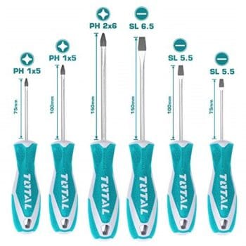 Total 6 Pcs screwdriver set THT250606