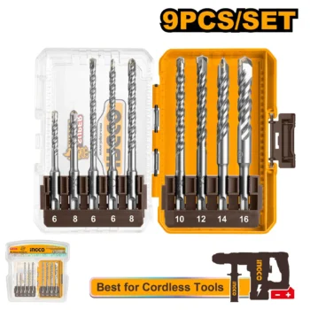 INGCO 9 Pcs SDS plus hammer drill bits set