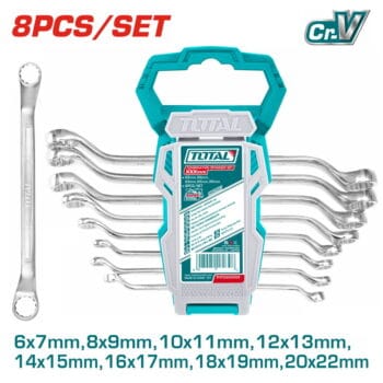 Total 8pcs offset ring spanner set Size:6-22mm