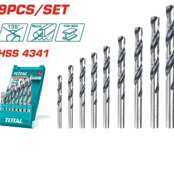 Total 9PCS HSS twist drill bits set