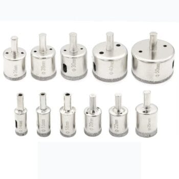 11pcs diamond glass hole saw bits