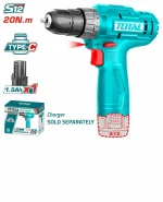 Total Lithium-Ion cordless drill Voltage:12V 20Nm - Image 3