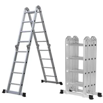 Aluminum Foldable ladders 4 steps by 5M  (5.7M)