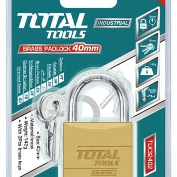 Total Heavy duty brass padlock 40mm